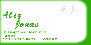 aliz jonas business card